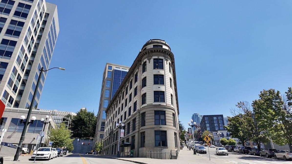 King County Regional Homelessness Authority building in Seattle on clear day